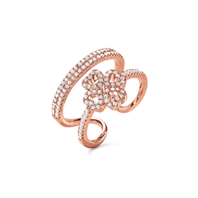 Miss Heart4Heart Rose Gold Plated Double Ring-